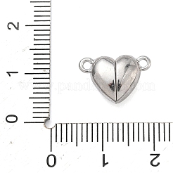 Heart Brass Micro Pave Clear Cubic Zirconia Magnetic Clasps&nbsp;KK-C251-11P