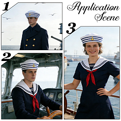 Cloth Stripe Sailor Hat&nbsp;AJEW-WH20098-081