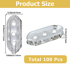 100Pcs Alloy Crystal Rhinestone Spacer Bars&nbsp;FIND-SC0021-30