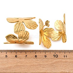 Flower with C-Shaped 304 Stainless Steel Stud Earrings for Women&nbsp;EJEW-A131-01C-G