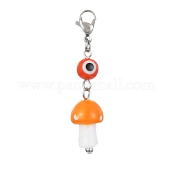 Handmade Evil Eye & Mushroom Lampwork Pendant Decorations&nbsp;HJEW-TA00104