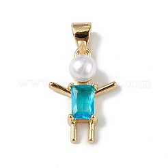 Rack Plating Brass Cubic Zirconia Pendants&nbsp;KK-F848-06G