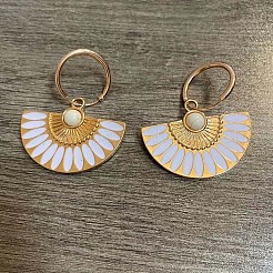 Alloy Enamel Fan Hoop Earrings&nbsp;FS-WGDB6C8-02