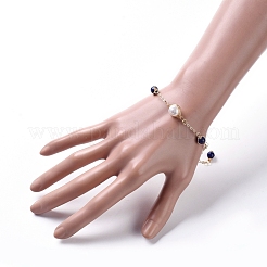 Natural Lapis Lazuli(Dyed) Link Bracelets&nbsp;BJEW-JB04998-02