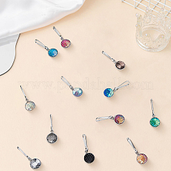 12Pcs 12 Colors Mermaid Scale Alloy Resin Zipper Pulls Charms&nbsp;FIND-CY0002-30