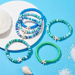 12Pcs 12 Color Polymer Clay Heishi Surfer Stretch Bracelets Set&nbsp;BJEW-JB10011