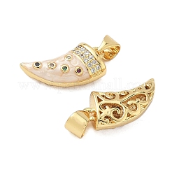 Brass Micro Pave Colorful Cubic Zirconia Enamel Pendants&nbsp;KK-G536-26G