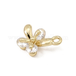 Brass Micro Pave Clear Cubic Zirconia Charms&nbsp;CU-CBA3D76-03G-02