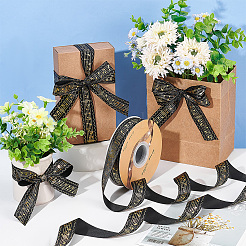 Single Face Hot Stamping Polyester Satin Ribbon&nbsp;SRIB-WH0001-02B