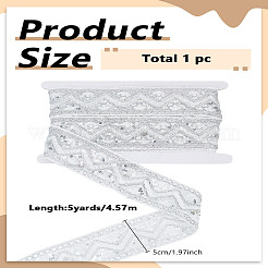 5 Yards Polyester Embroidery Lace Ribbon with Paillette&nbsp;OCOR-LP0003-09C