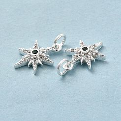 Rack Plating Brass Micro Pave Cubic Zirconia Pendants&nbsp;KK-E081-10S