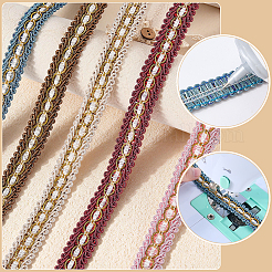 15 Yards 5 Colors Polyester Centipede Braided Wavy Ribbon&nbsp;OCOR-WR0002-16