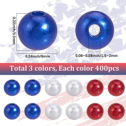 Independence Day Acrylic/ABS Plastic Imitation Pearl&nbsp;OACR-SP0001-66A-01