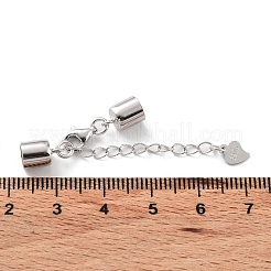 Anti-Tarnish Rhodium Plated 925 Sterling Silver Curb Chain Extender&nbsp;STER-G039-04D-P