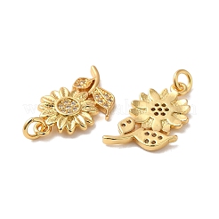Rack Plating Brass Micro Pave Cubic Zirconia Pendants&nbsp;X-KK-K377-60G