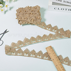 5 Yards Polyester & ABS Plastic Imitation Pearl Lace Ribbon&nbsp;OCOR-GF0004-92A