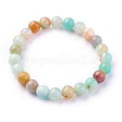 Natural Flower Amazonite Beads Stretch Bracelets&nbsp;BJEW-F380-01-B09