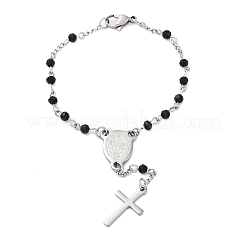 Glass Beads Rosary Bracelets&nbsp;BJEW-A032-04P-01
