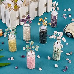 6Pcs 6 Style Natural Gemstone Chip Money Tree Display Decorations&nbsp;DJEW-SZ0001-07