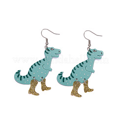 Cute Dinosaur Dangle Earrings with Glitter Boots Cartoon Animal Acrylic Earrings Trendy Jewelry for Women Teens&nbsp;FS-WG8687D-02
