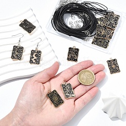 DIY Rectangle with Tarot Alloy Enamel Pendant Earring/Necklace Making Kits&nbsp;DIY-YW0011-76