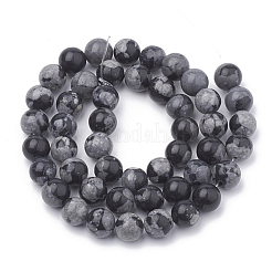 Synthetic Snowflake Obsidian Beads Strands&nbsp;G-R342-8mm-21