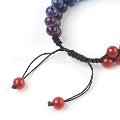 Chakra Natural & Synthetic Mixed Stone Braided Bead Bracelets&nbsp;BJEW-O164-B