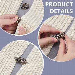 7Pcs 7 Styles Vintage Alloy Sweater Shawl Clips Brooches&nbsp;JEWB-ME0001-01