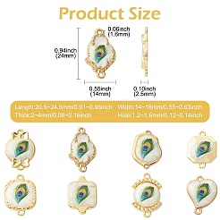 24Pcs 8 Styles Alloy & Resin Connector Charms&nbsp;RESI-CJ0004-97