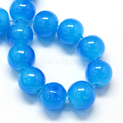 Baking Paint Imitation Jade Glass Round Bead Strands&nbsp;X-DGLA-Q021-10mm-13