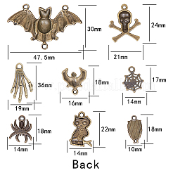 Halloween Jewelry Tibetan Style Pendants&nbsp;TIBEP-SC0001-20