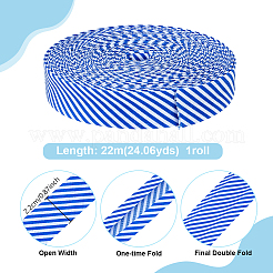 Polyester Stripe Pattern Ribbon&nbsp;OCOR-WH0078-541B