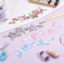 6Pcs 6 Styles Polyester Embroider Thread Iron on/Sew On Patches&nbsp;PATC-HY0002-07