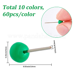 600Pcs 10 Colors Round Stainless Steel Drawing Pins&nbsp;FIND-SP0004-46