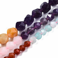 Chakra Theme Natural Tiger Eye & Rose Quartz & Amethyst & Topaz Jade & Red Agate & Amazonite & Sodalite Beads Strands&nbsp;G-S376-002C