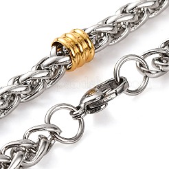 304 Stainless Steel Wheat Chain Necklaces for Women&nbsp;NJEW-G140-14GP