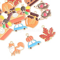 16Pcs 8 Styles Thanksgiving Day Alloy Enamel Pendants&nbsp;ENAM-FP0001-69