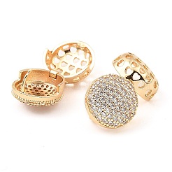 Brass Hoop Earrings with Cubic Zirconia&nbsp;EJEW-D078-01KCG