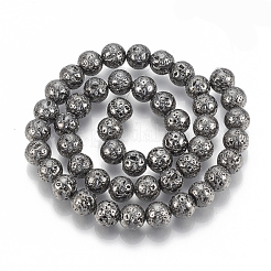 Electroplated Natural Lava Rock Bead Strands&nbsp;X-G-T061-55D-10mm