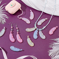 24Pcs 6 Colors UV Plating Acrylic Pendants&nbsp;FIND-PH0027-34B