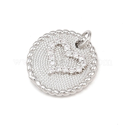 Brass Micro Pave Cubic Zirconia Pendants&nbsp;KK-G544-18P