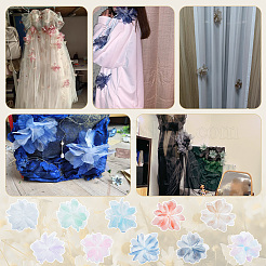 10Pcs 10 Colors Organza Flower Ornament Accessories&nbsp;DIY-FG0006-45