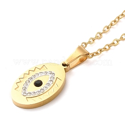 Horse Eye PVD Vacuum Plating 304 Stainless Steel Pendant Necklaces&nbsp;NJEW-G125-02G
