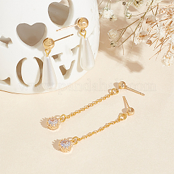 40Pcs 4 Size Rack Plating Brass Ball Stud Earring Post&nbsp;KK-BC0009-94