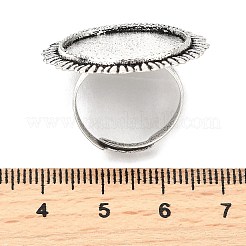 Vintage Adjustable Iron Finger Ring Components Alloy Cabochon Bezel Settings&nbsp;PALLOY-Q300-14AS-NR