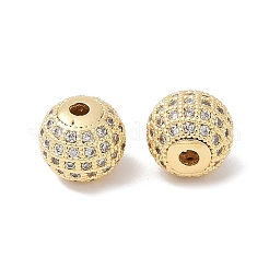 Brass Pave Clear Cubic Zirconia Beads&nbsp;KK-Q030-12G