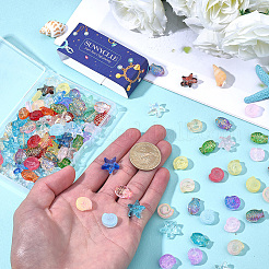 120Pcs 3 Styles Baking Paint and Golden Metal Enlaced Glass Beads&nbsp;DGLA-SC0001-08