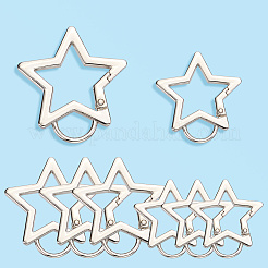 8Pcs 2 Styles Zinc Alloy Spring Gate Rings&nbsp;FIND-SP0003-83P