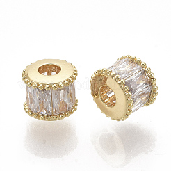 Brass Micro Pave Cubic Zirconia Beads&nbsp;ZIRC-D116-06