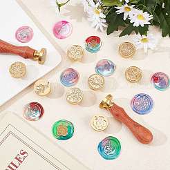 12Pcs 12 Patterns Brass Wax Seal Stamp&nbsp;AJEW-CP0004-30